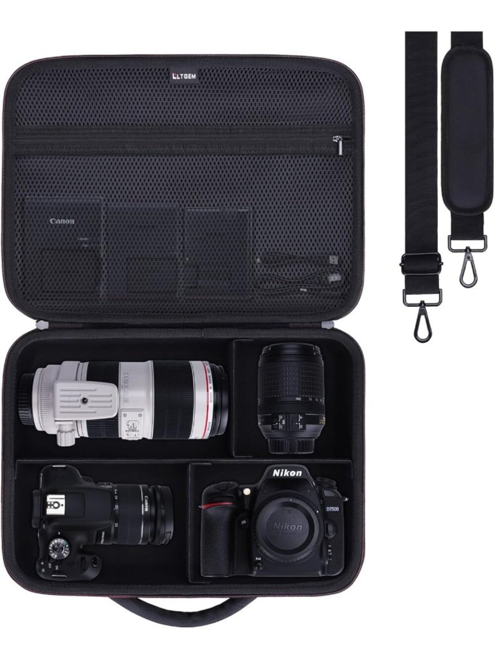 Spacious Camera Bag for DSLR & Mirrorless Cameras with Multiple Lens